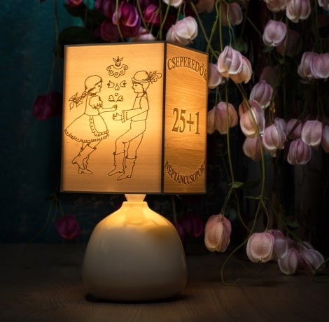 Évfordulós köszönő ajándék - fényképes lámpa