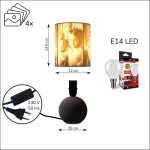 Egyedi fényképes 3D lámpa - Egyedi fényképes ajándék - szürke Ariel - nagy henger