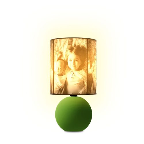 Egyedi fényképes 3D lámpa - Egyedi fényképes ajándék - zöld Ariel - nagy henger