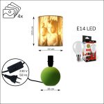 Egyedi fényképes 3D lámpa - Egyedi fényképes ajándék - zöld Ariel - nagy henger