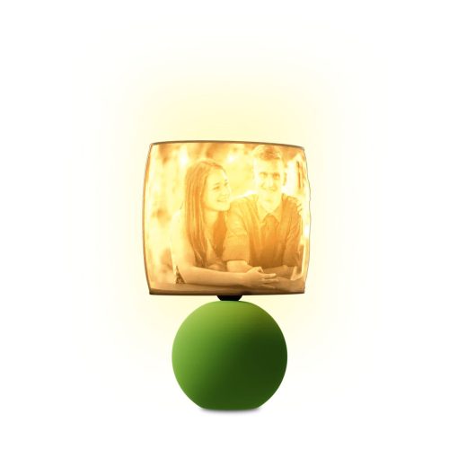 Egyedi fényképes 3D lámpa - Egyedi fényképes ajándék - zöld Ariel - ellipszis