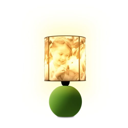 Egyedi fényképes 3D lámpa - Egyedi fényképes ajándék - zöld Ariel - kicsi henger