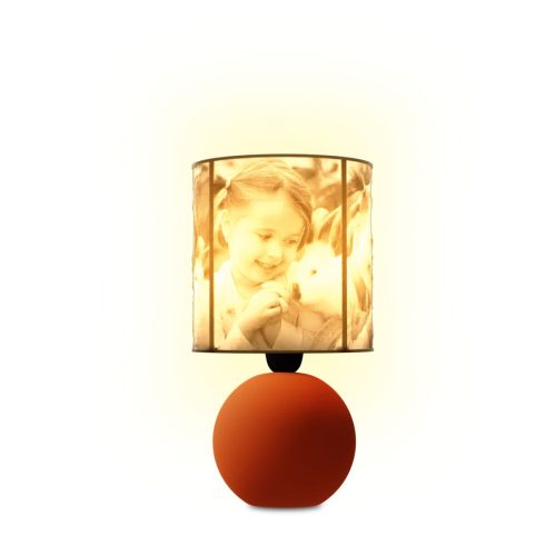 Egyedi fényképes 3D lámpa - Egyedi fényképes ajándék - narancssárga Ariel - kicsi henger