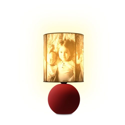 Egyedi fényképes 3D lámpa - Egyedi fényképes ajándék - piros Ariel - nagy henger