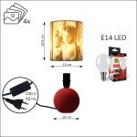 Egyedi fényképes 3D lámpa - Egyedi fényképes ajándék - piros Ariel - nagy henger