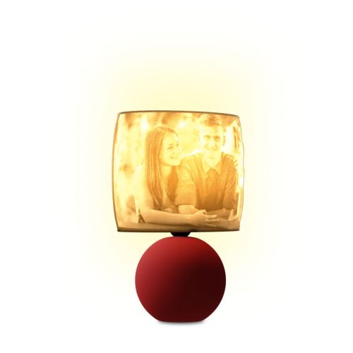 Egyedi fényképes 3D lámpa - Egyedi fényképes ajándék - piros Ariel - ellipszis
