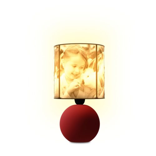 Egyedi fényképes 3D lámpa - Egyedi fényképes ajándék - piros Ariel - kicsi henger