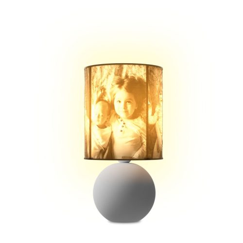 Egyedi fényképes 3D lámpa - Egyedi fényképes ajándék - fehér Ariel - nagy henger