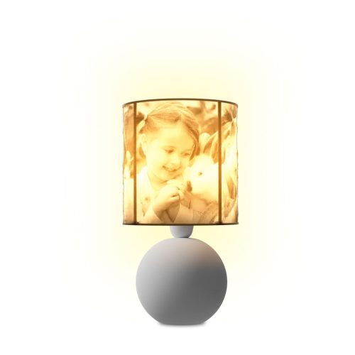 Egyedi fényképes 3D lámpa - Egyedi fényképes ajándék - fehér Ariel - kicsi henger