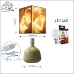 Nagy fényképes 3D lámpa drapp színben gyerekekkel