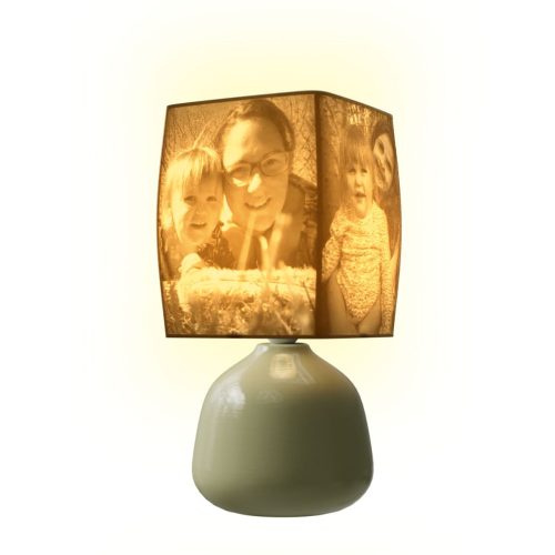 Egyedi fényképes 3D lámpa - Egyedi fényképes ajándék - drapp  Ellie - magas domború