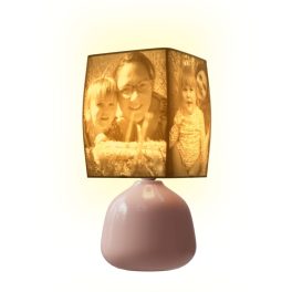   Egyedi fényképes 3D lámpa - Egyedi fényképes ajándék - rózsaszín  Ellie - magas domború