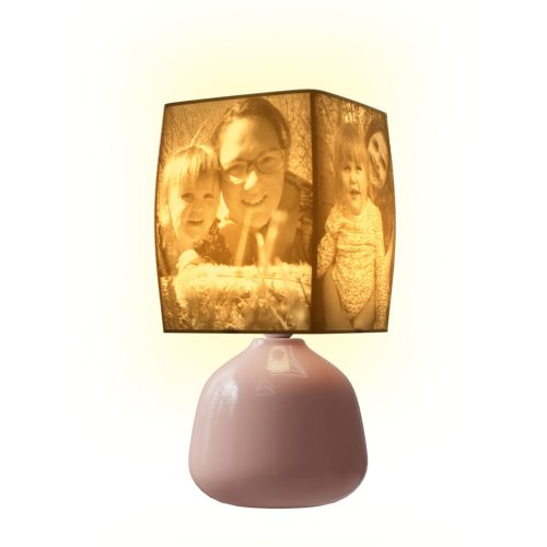 Egyedi fényképes 3D lámpa - Egyedi fényképes ajándék - rózsaszín  Ellie - magas domború