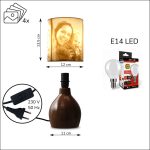 Egyedi fényképes lámpa - Egyedi fényképes ajándék - barna Ingrid