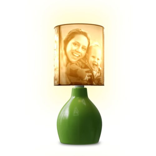 Egyedi fényképes lámpa - Egyedi fényképes ajándék - zöld Ingrid