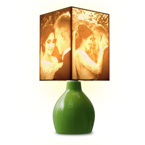 Egyedi fényképes lámpa - Egyedi fényképes ajándék - zöld Ingrid