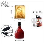 Egyedi fényképes lámpa - Egyedi fényképes ajándék - vörös Ingrid