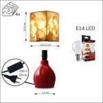 Egyedi fényképes lámpa - Egyedi fényképes ajándék - vörös kerámiacsepp